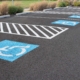 Asphalt Car Parking Lot Reserved For Handicap