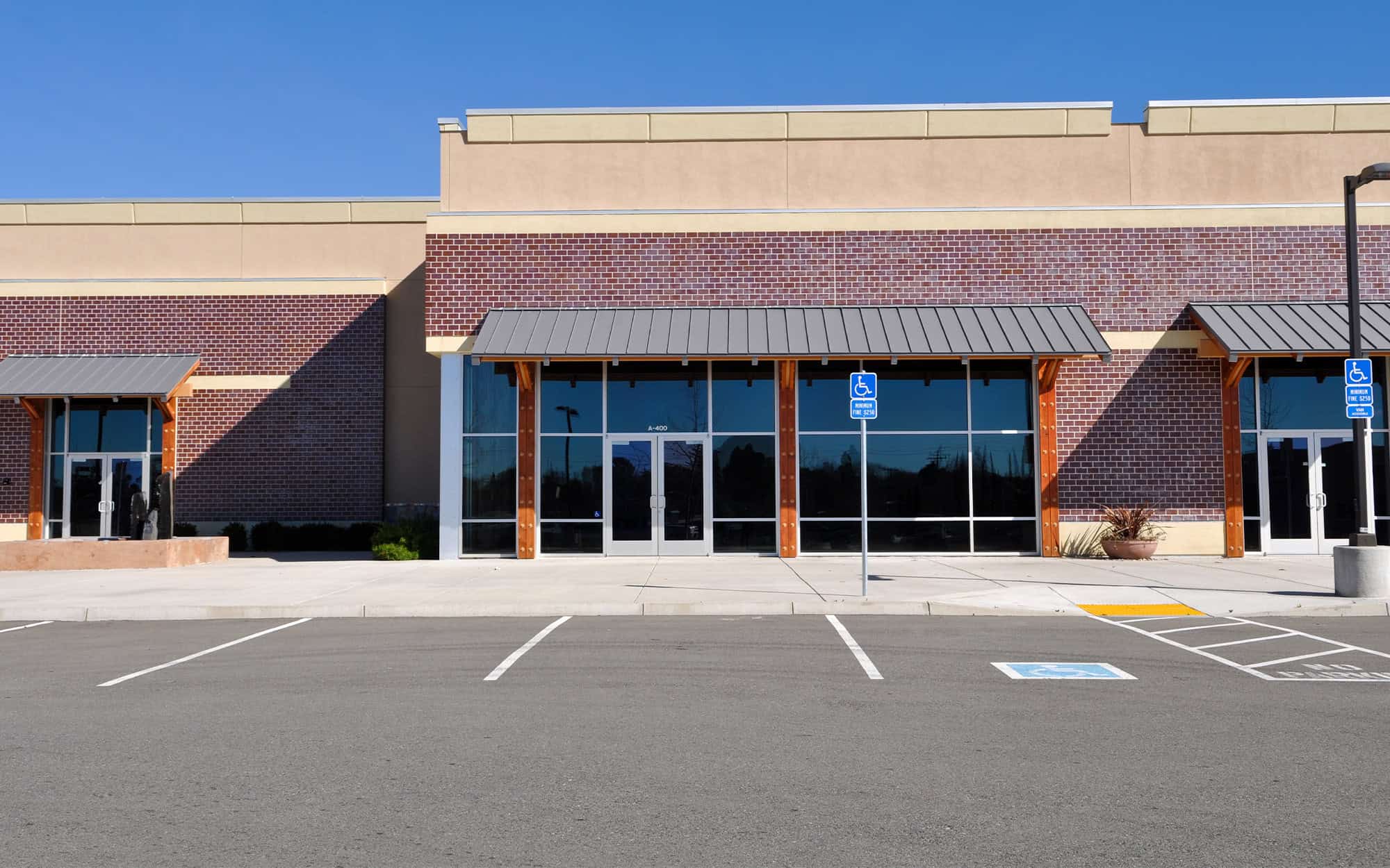 New Shopping Center Made Of Brick Facade